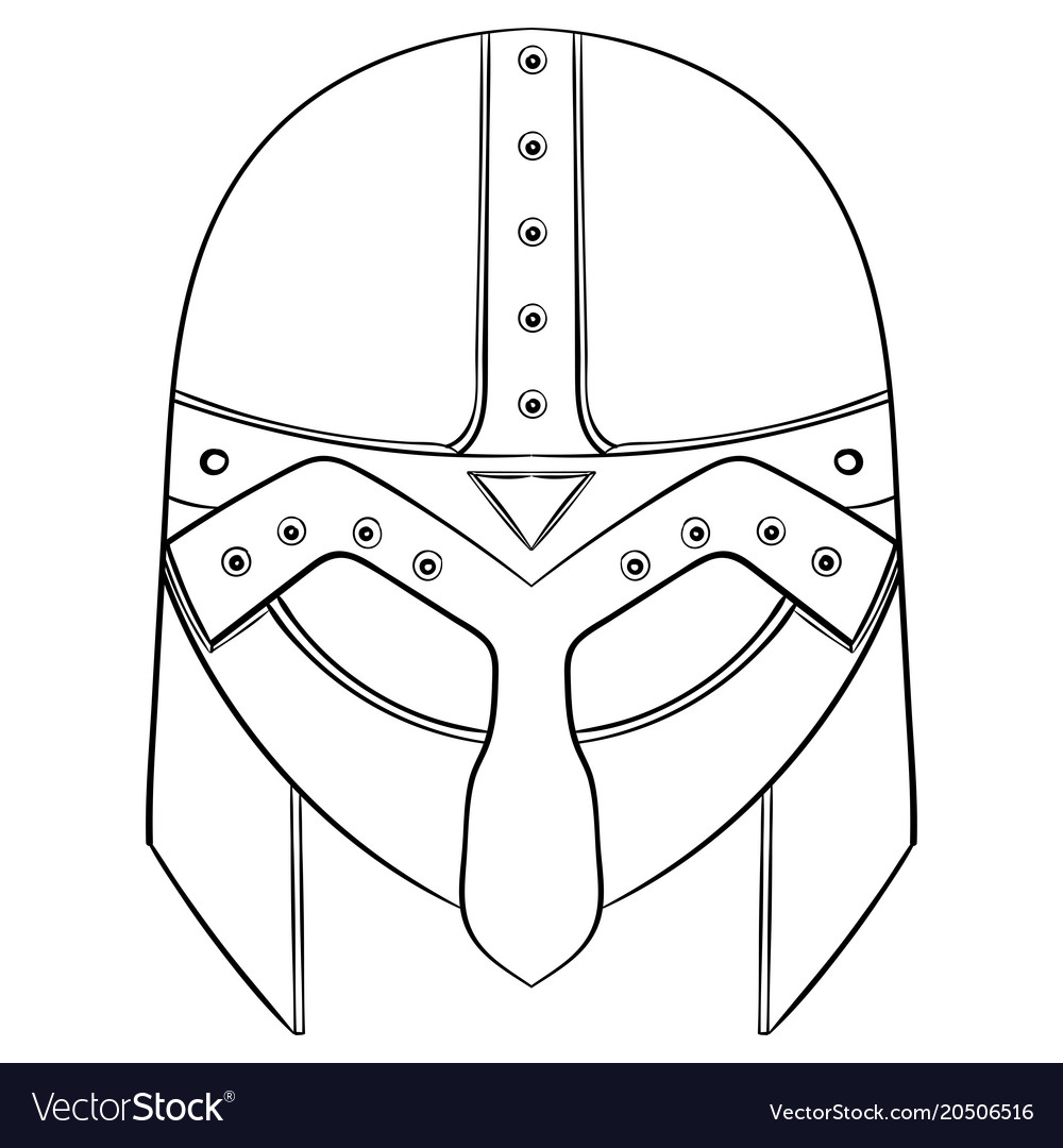 Viking helmet hand drawn sketch royalty free vector image