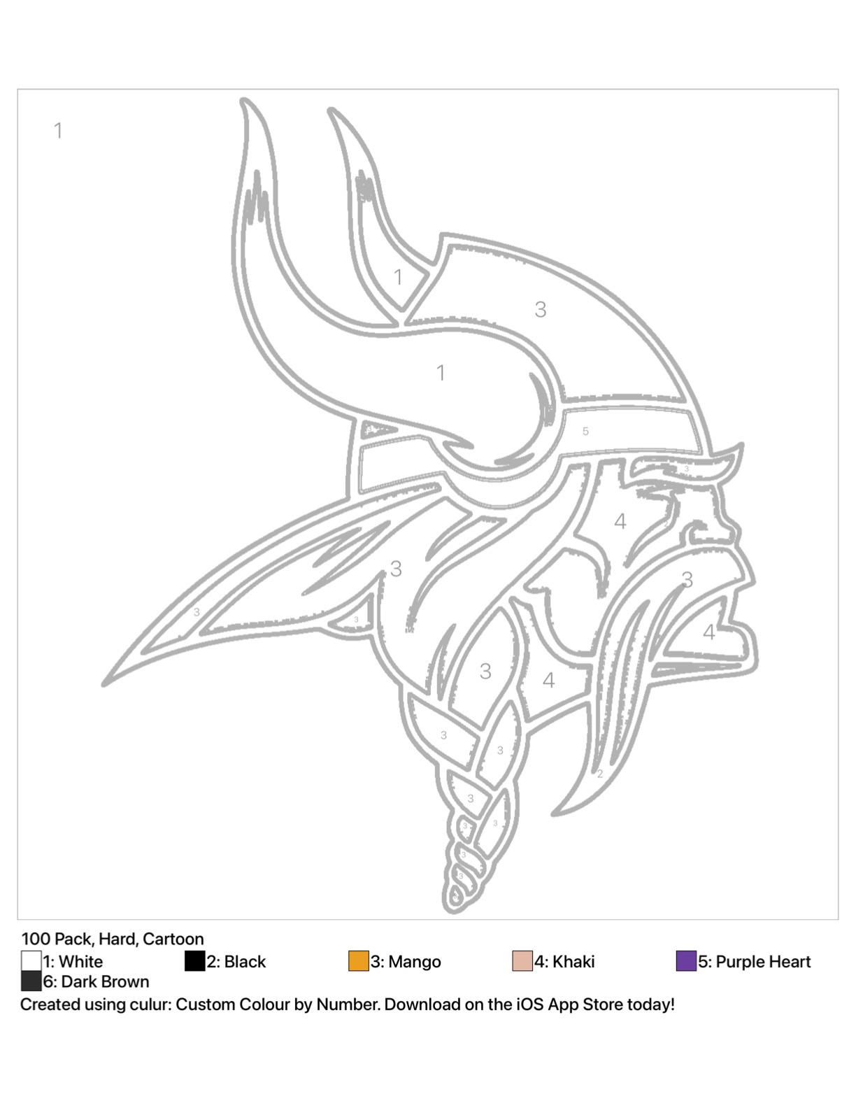 Vikings logo color by numbers awesome for kidsor bored adults rminnesotavikings