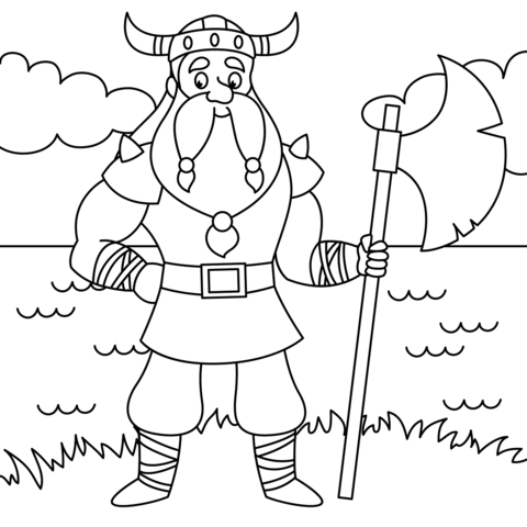 Cartoon viking coloring page free printable coloring pages