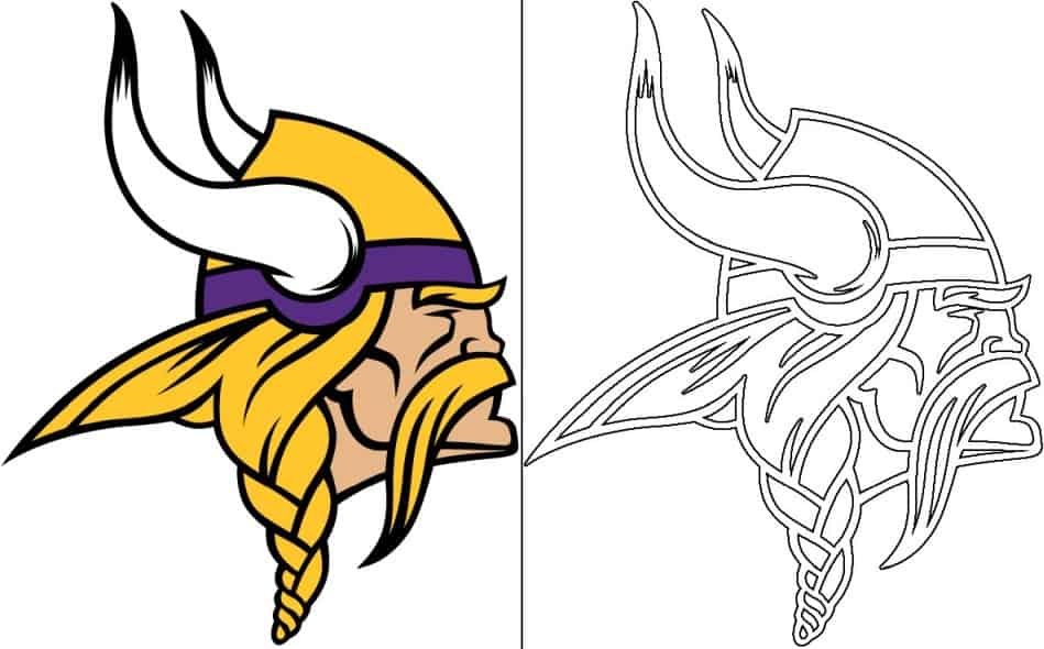 Minnesota vikings logo with a sample coloring page