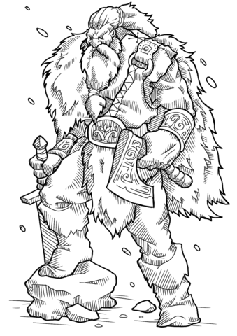 Viking warrior with axe and sword coloring page free printable coloring pages