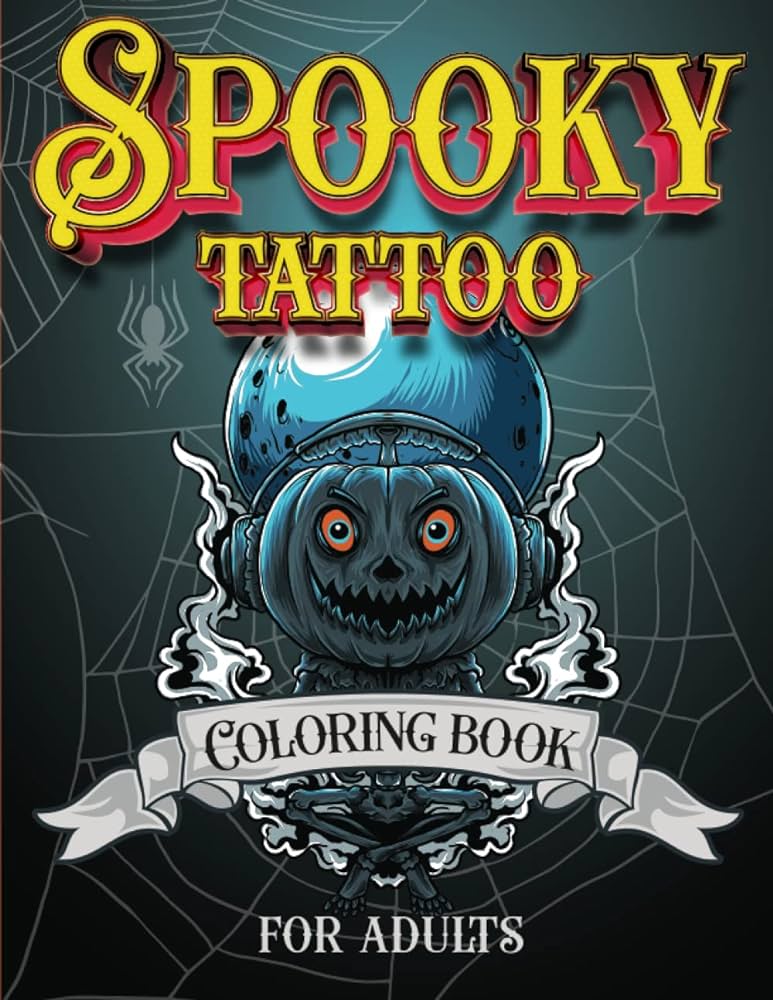 Spooky tattoo coloring book for adults eerie coloring book features hand