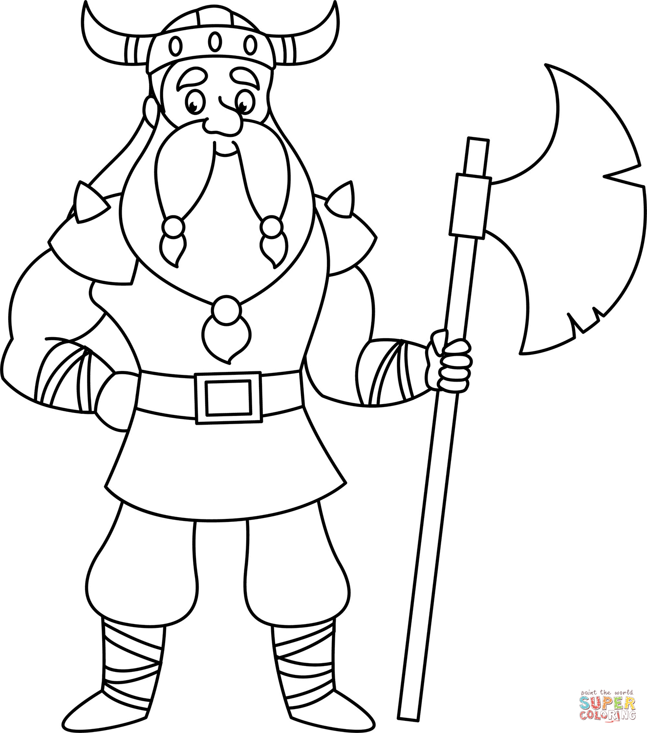 Cartoon viking coloring page free printable coloring pages