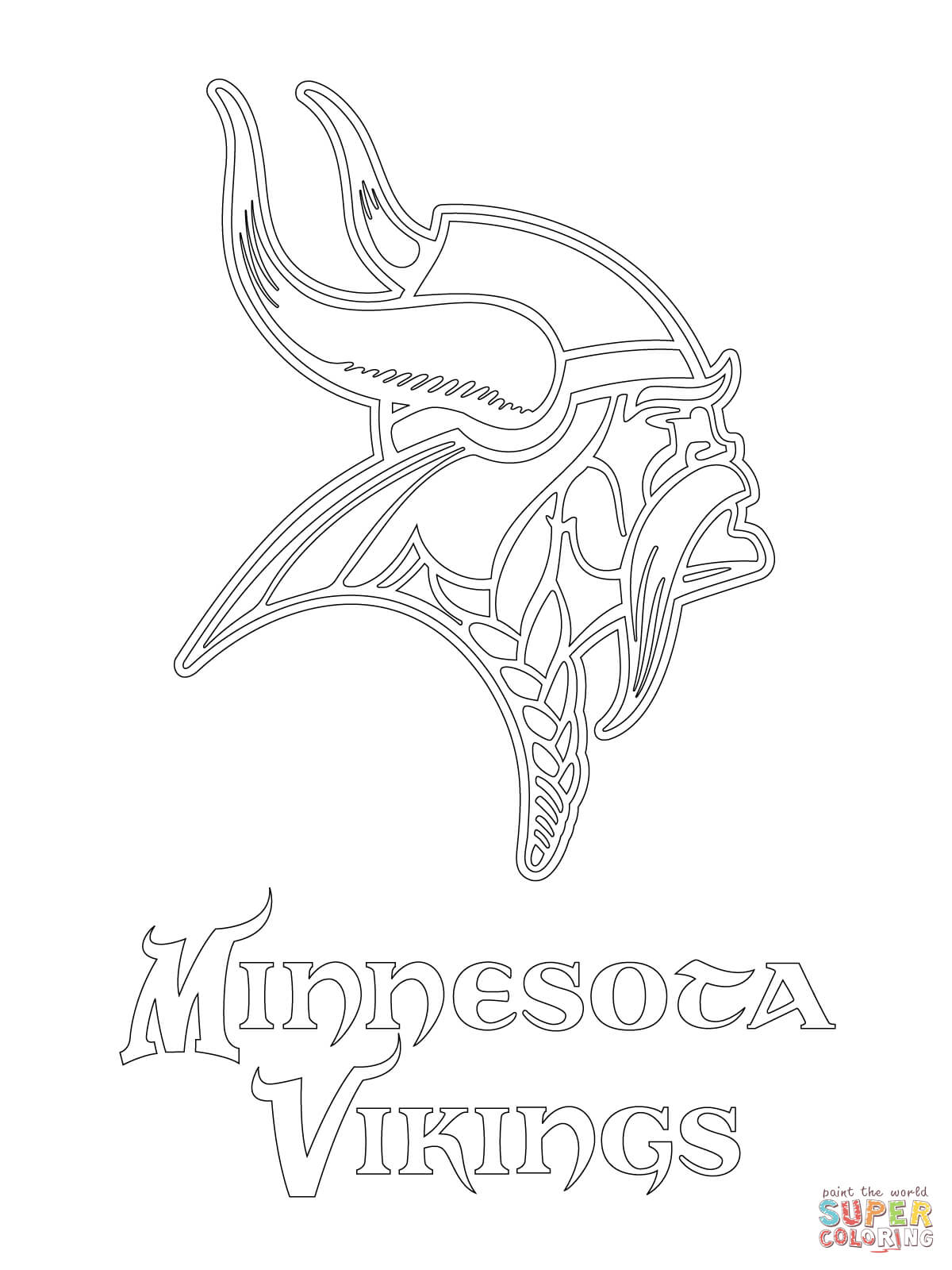 Minnesota vikings logo coloring page free printable coloring pages