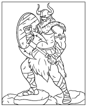 Viking warrior coloring picture