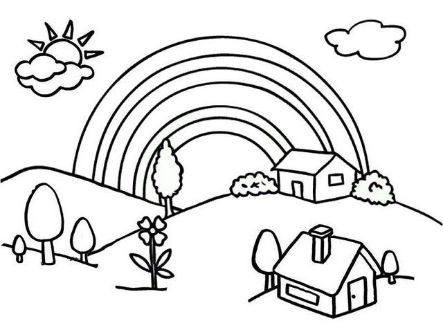 Peaceful and beautiful village coloring pages coloring pages village kids cartoon coloring pages