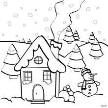 Christmas village coloring pages