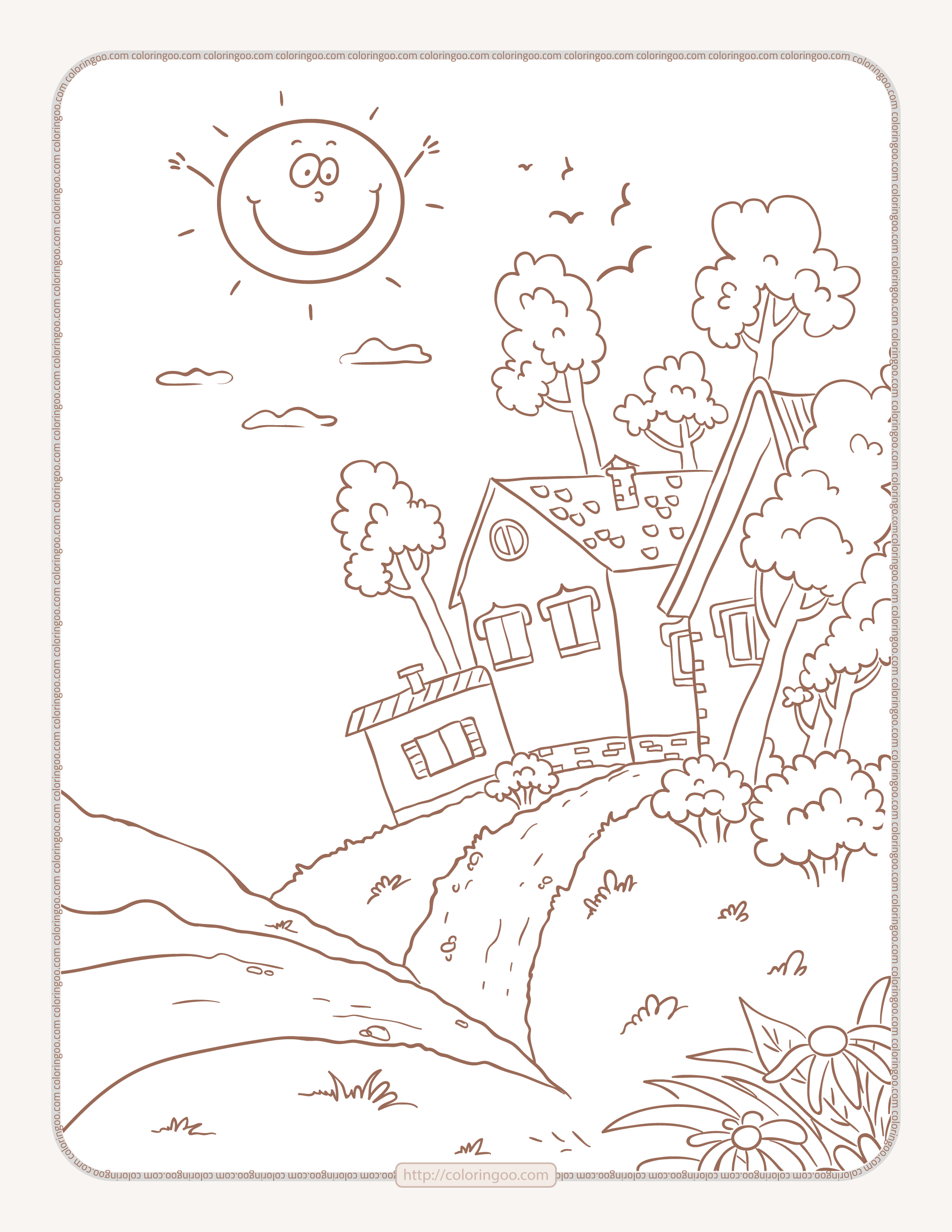 Free printable village coloring pages coloring pages apple coloring pages sun coloring pages