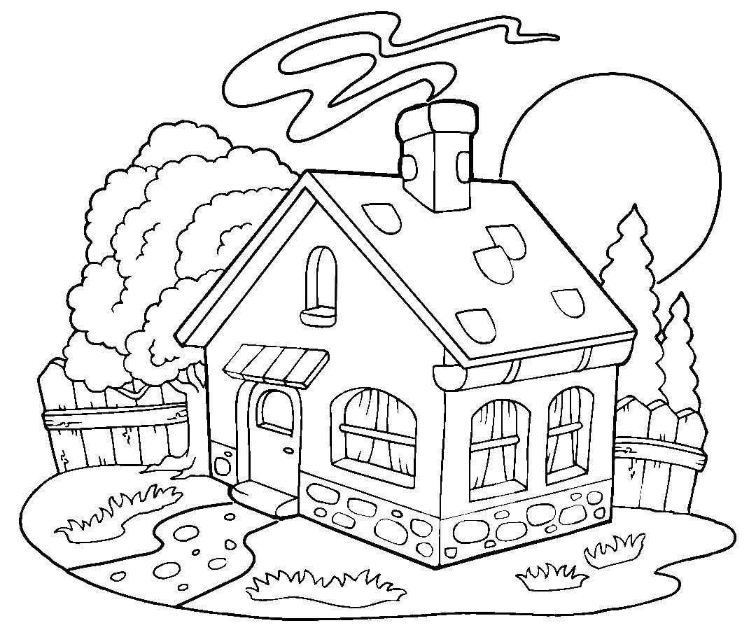 Online coloring pages village coloring page a house in the village the village