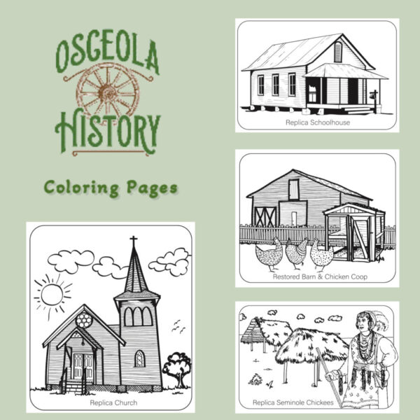 Pioneer village coloring pages â osceola history