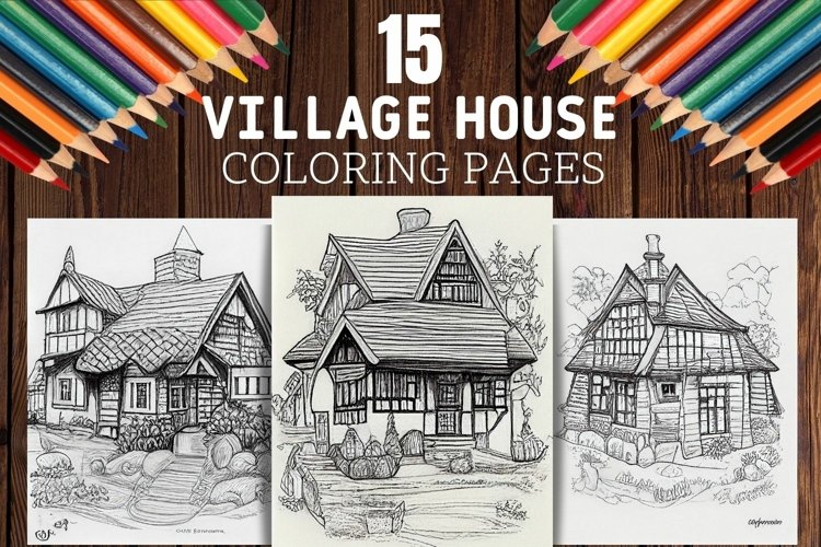 Village house coloring pages