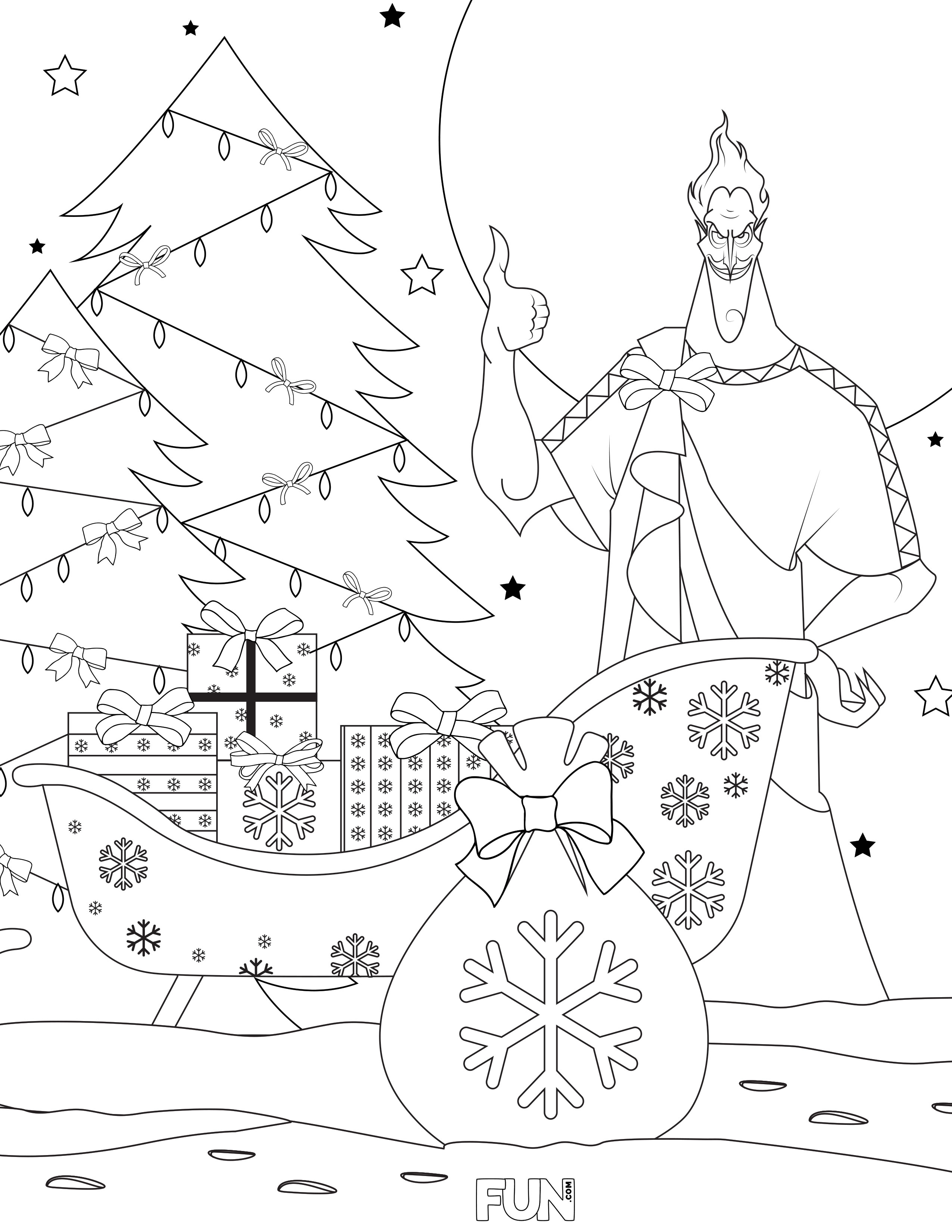 Disney villains christmas coloring pages printables