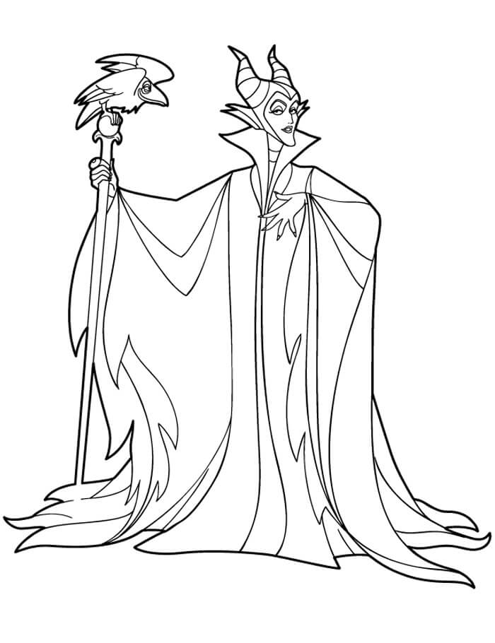 Maleficent disney villain coloring page