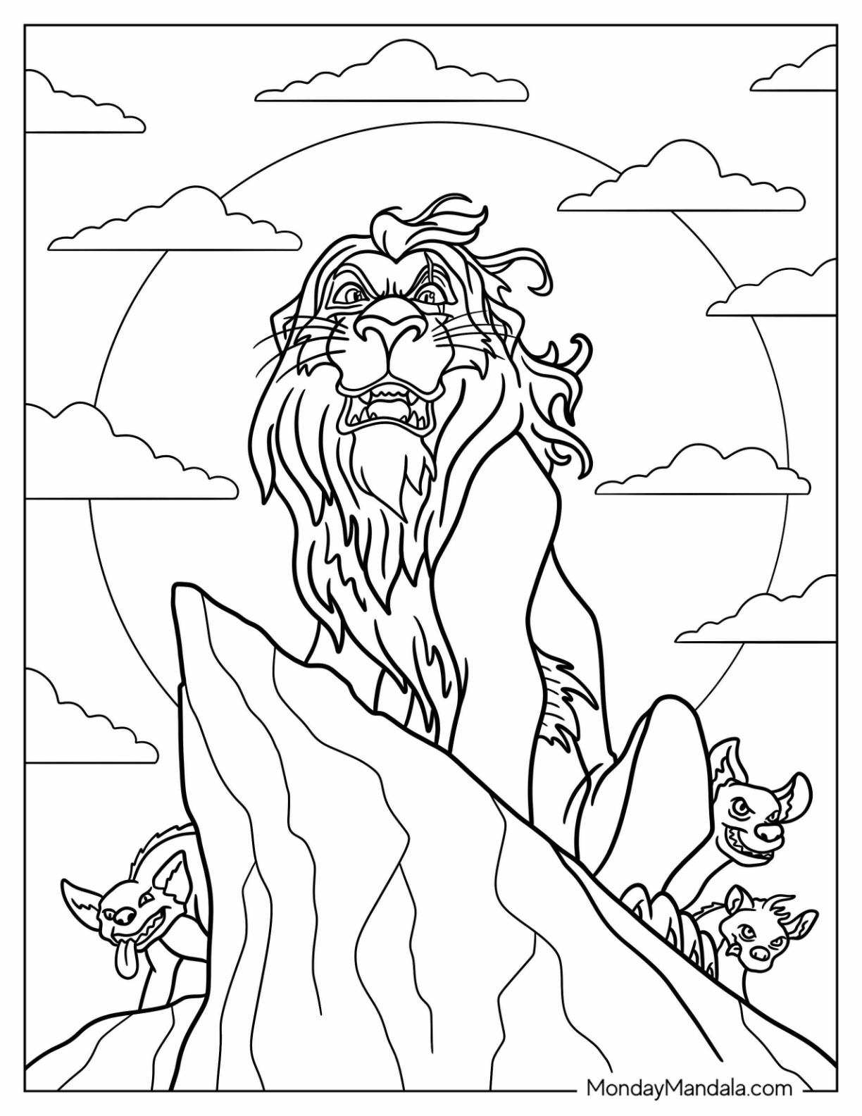 Disney villain coloring pages free pdf printables