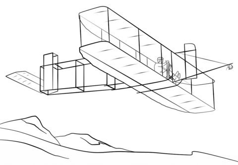 Wright brothers airplane coloring page free printable coloring pages