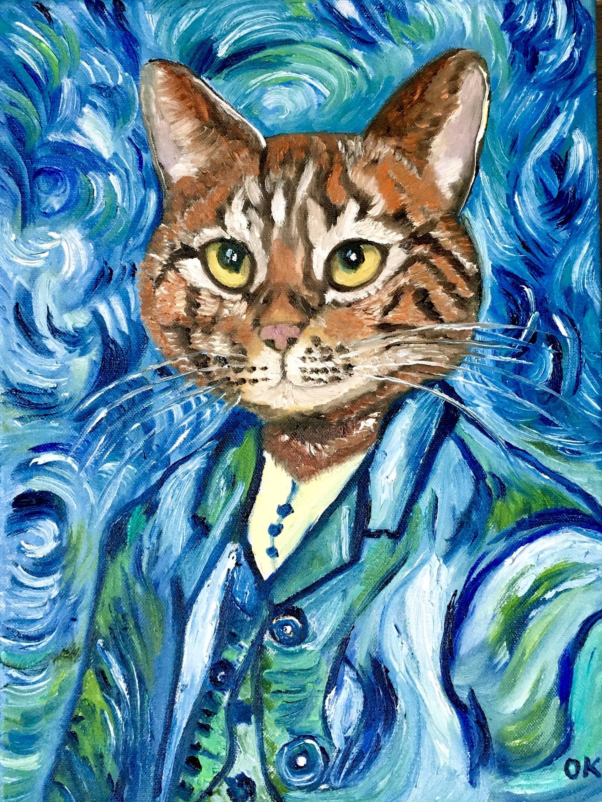 Cat vincent van gogh inspired by his self