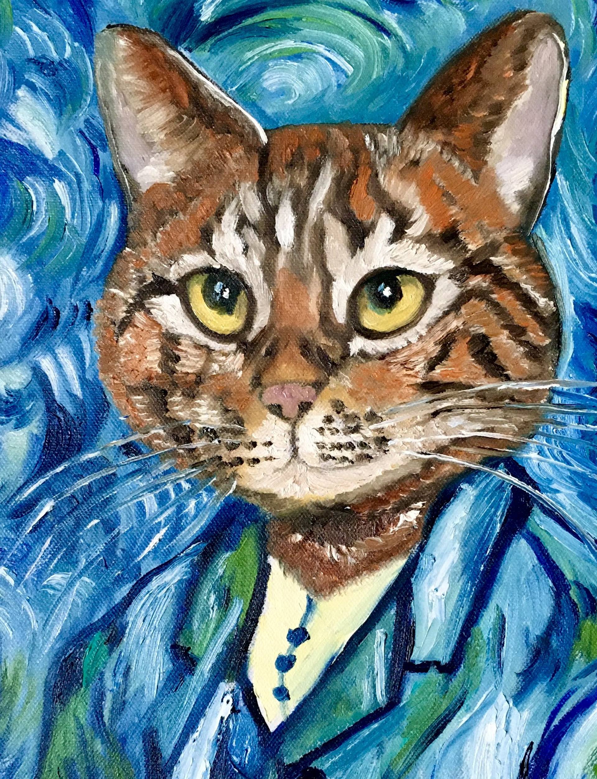 Cat vincent van gogh inspired by his self