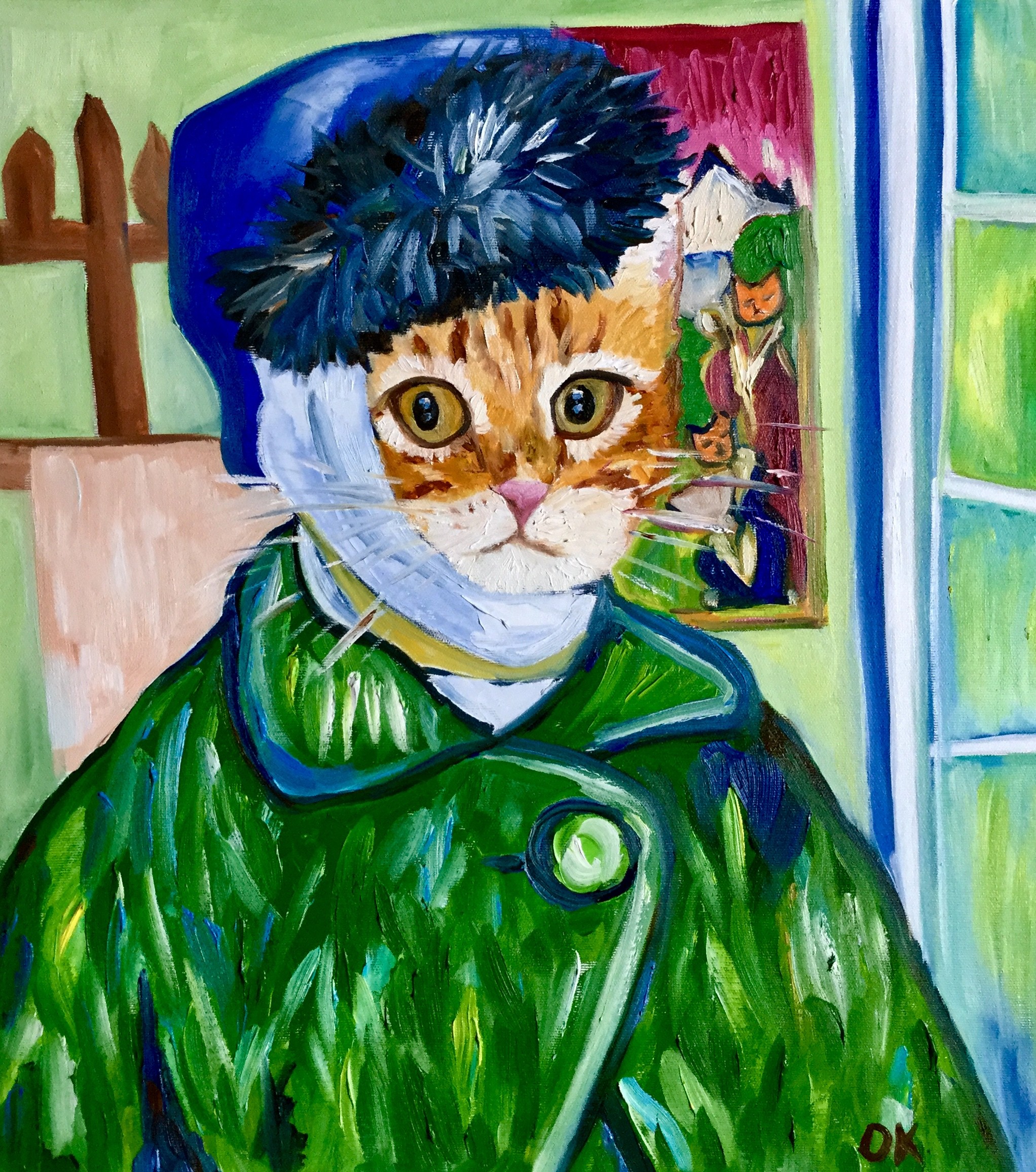 Nfused cat la vincent van gogh by olga koval