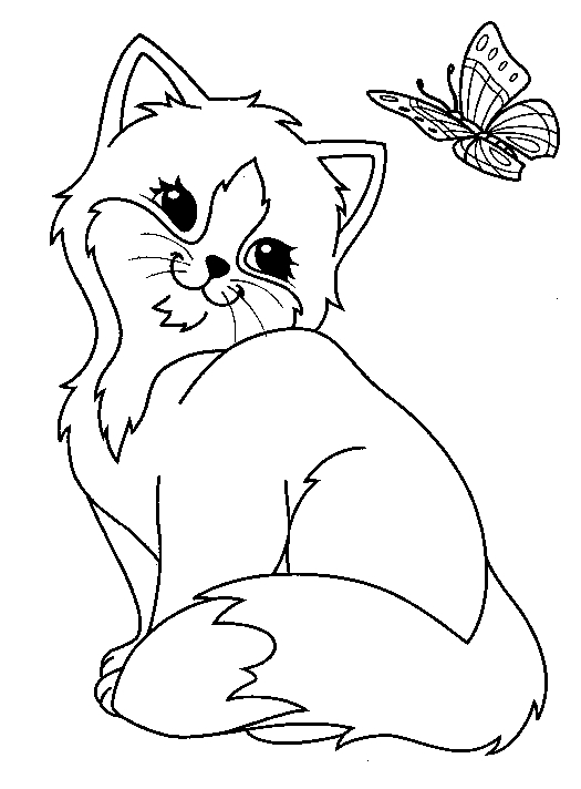 Drawing from cats coloring page