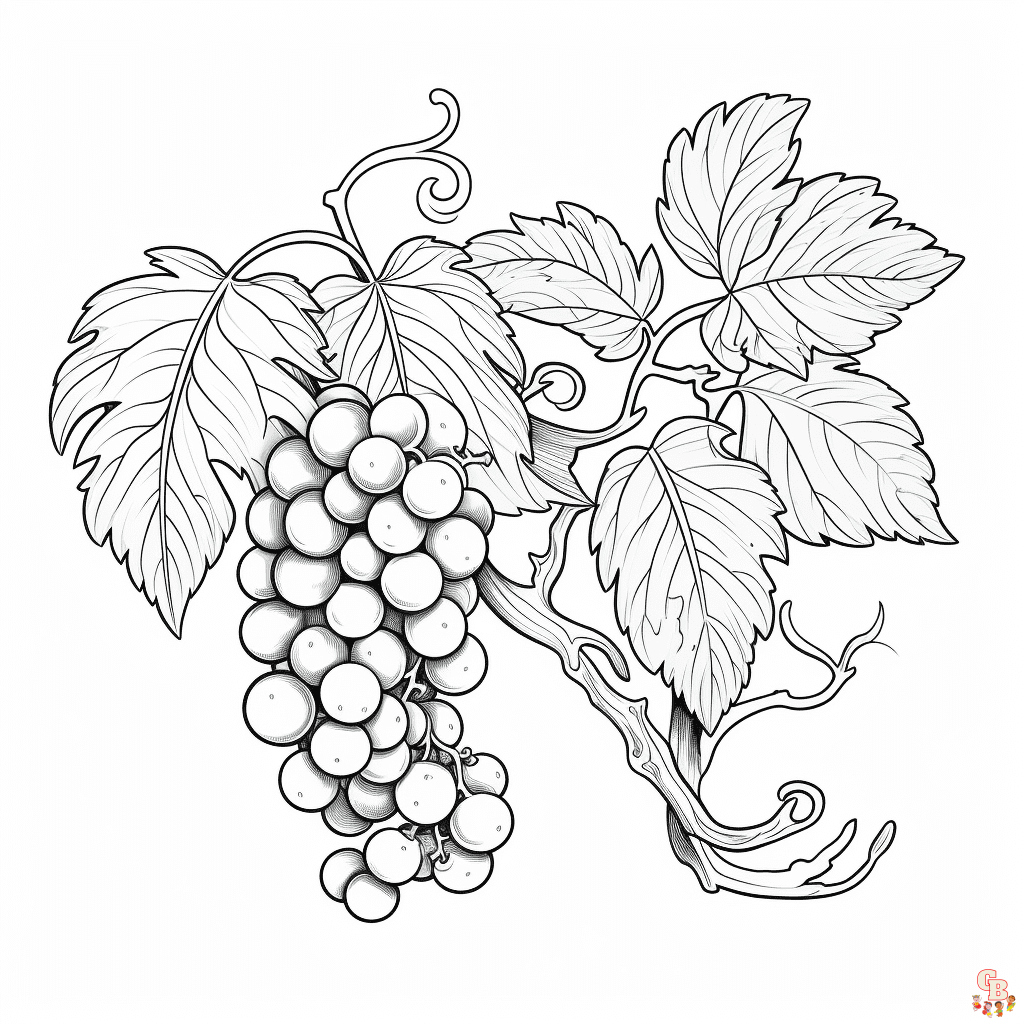 Printabe vine coloring pages free for kids and adults