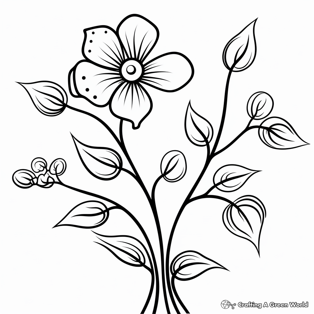 Flower vine coloring pages