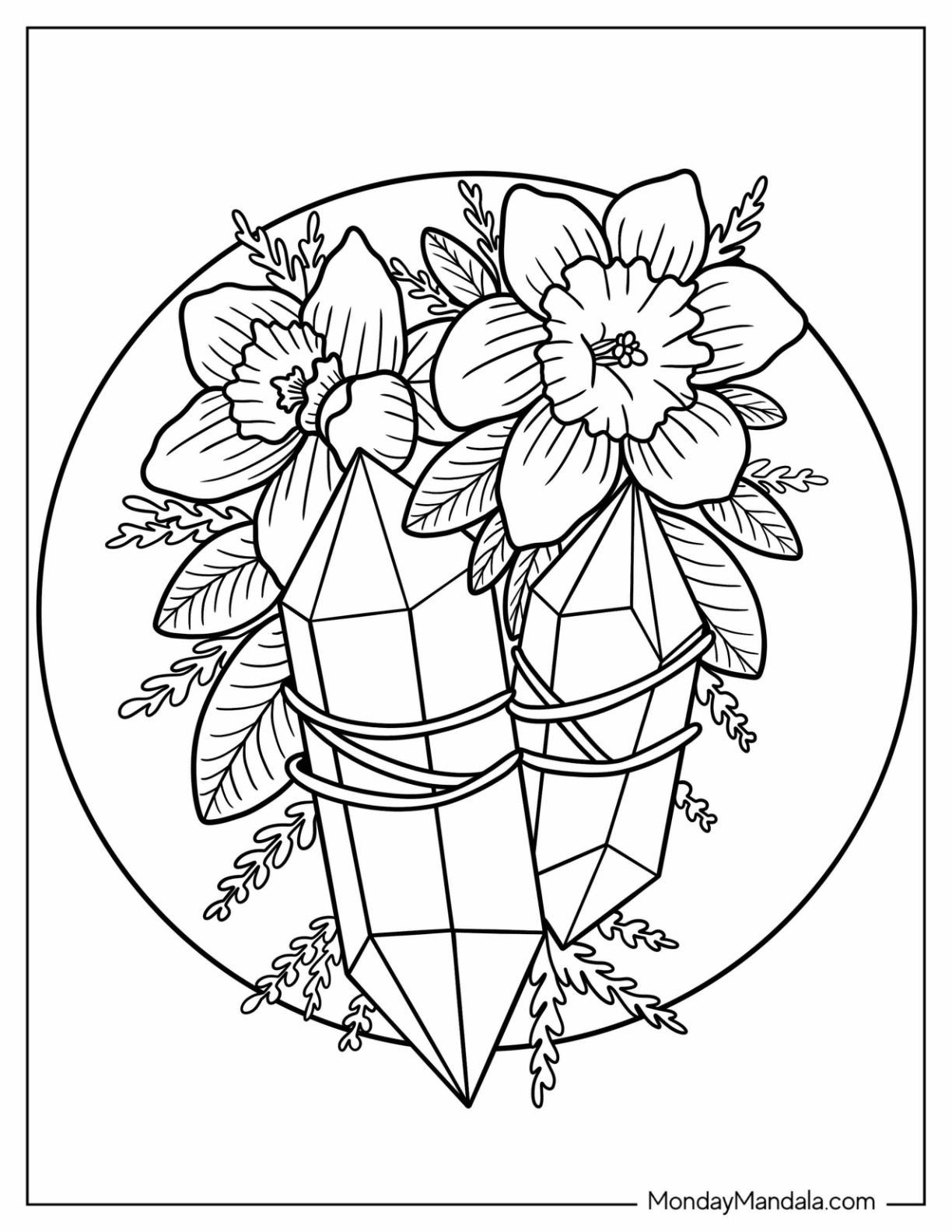 Crystal coloring pages free pdf printables