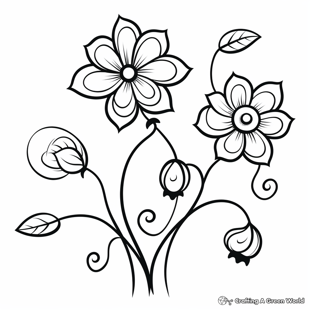 Flower vine coloring pages