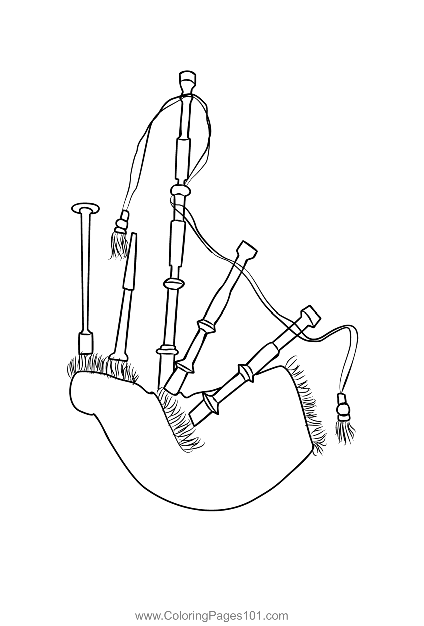 Great higland bagpipe coloring page for kids