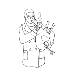 Bagpipe player coloring page for kids