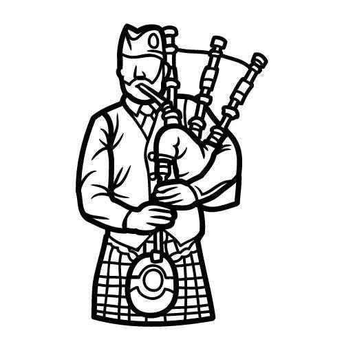 Scottish man bag piper man in kilt digital download file