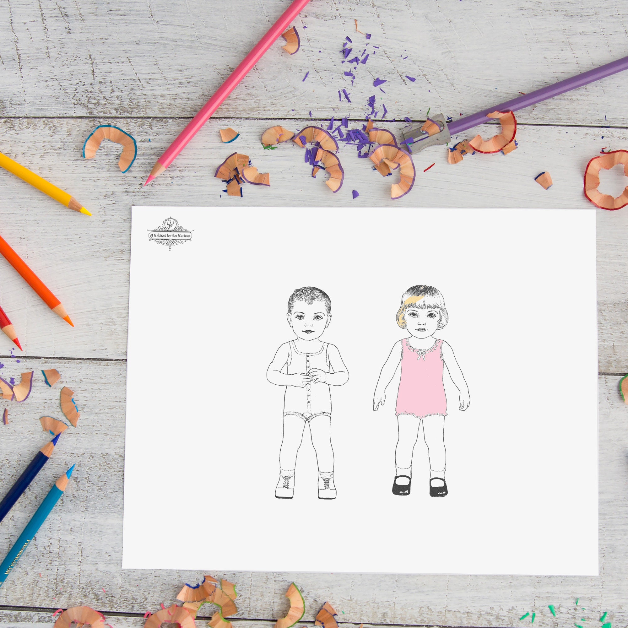 Bobby and joan coloring pages printable paper dolls retro