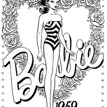 Vintage barbie black and white sticker for sale by amandagjt