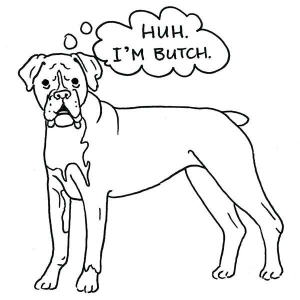 Printable boxer dog coloring pages