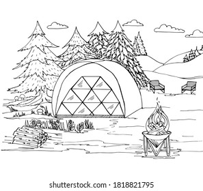 Thousand camping coloring page royalty