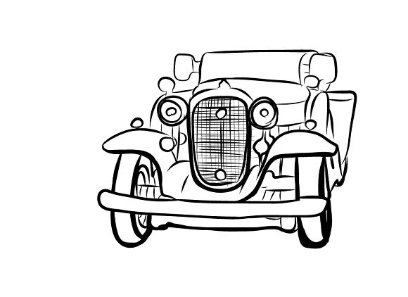 Drawing of old vintage car transportation illustrations creative market