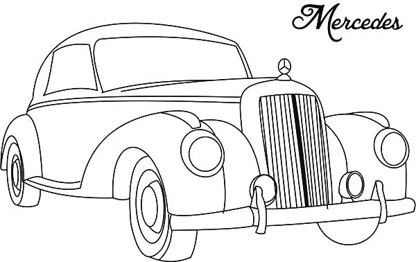 Mercedes classic car coloring pages