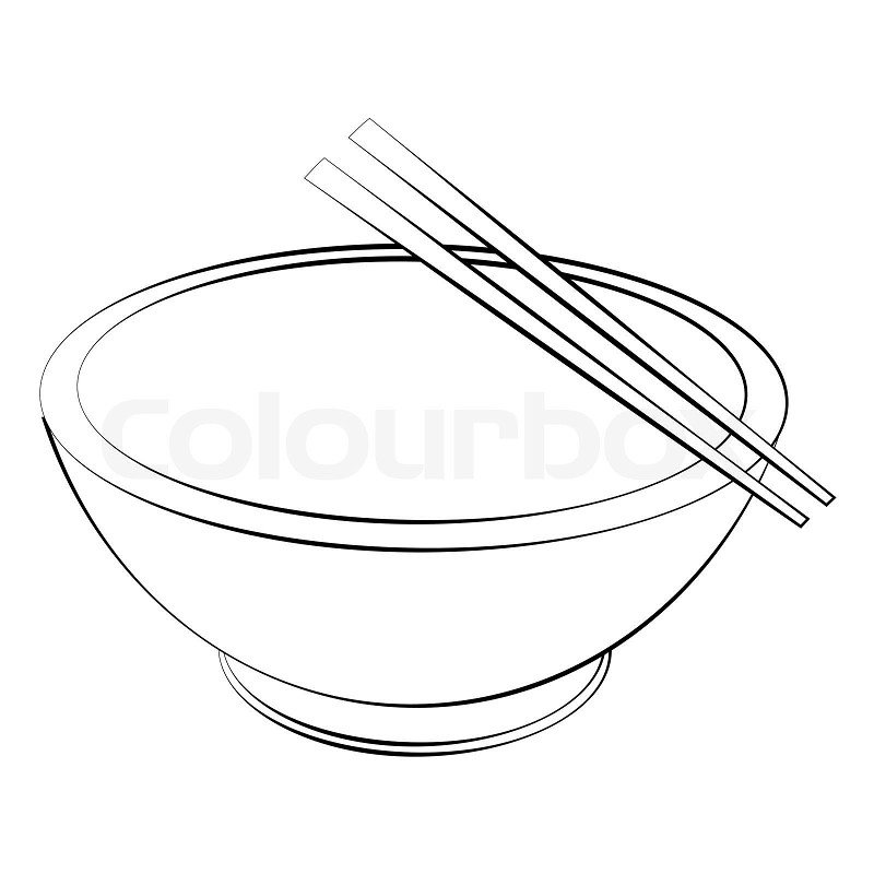 Bowl and chopsticks stock vector