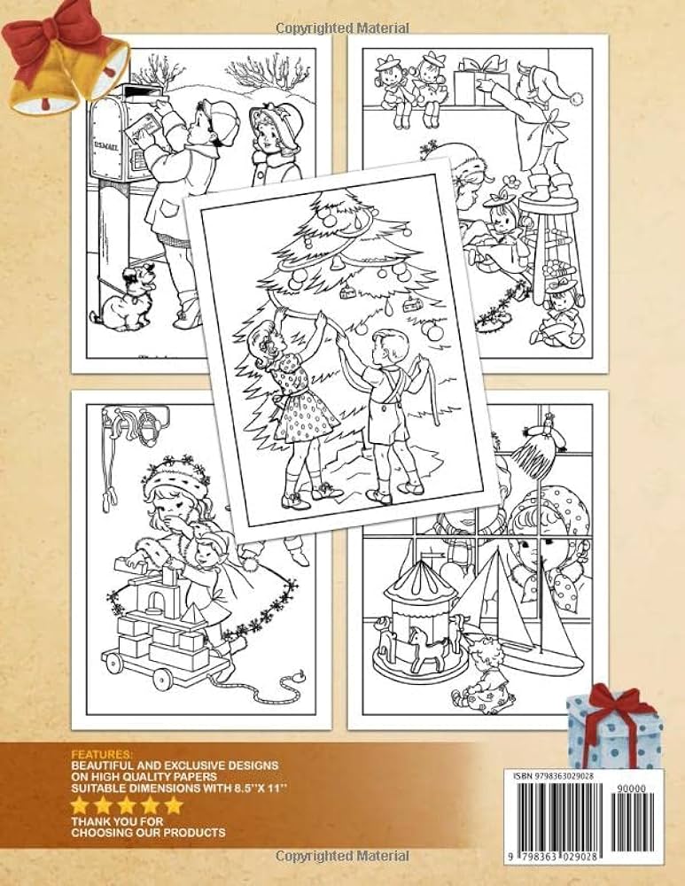 Old fashioned christmas coloring book vintage christmas coloring books for for adults seniors kids stress relief and relaxation simple bold and large print therapy art books