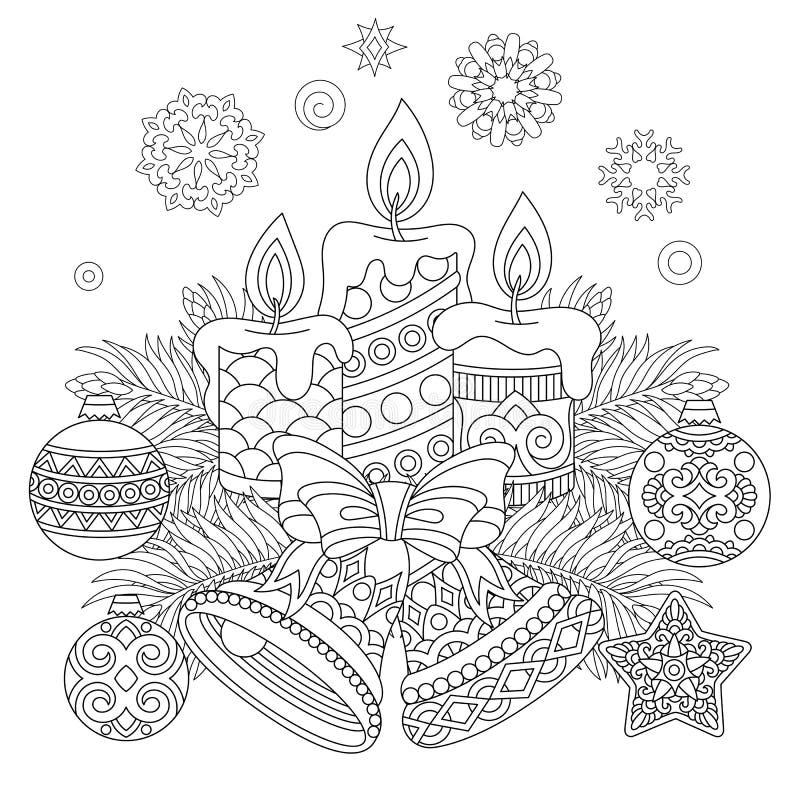 Vintage christmas decorations for greeting card stock vector