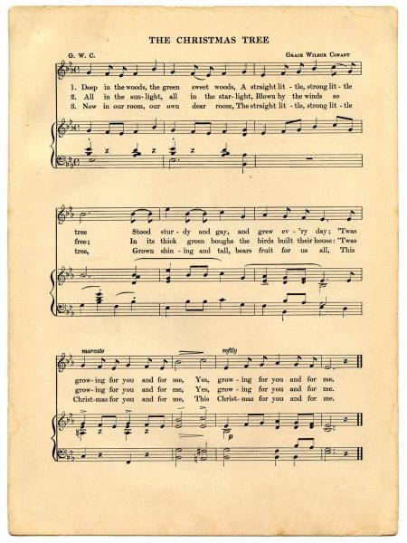 Vintage christmas sheet music to print