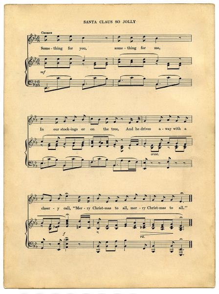 Vintage christmas sheet music to print