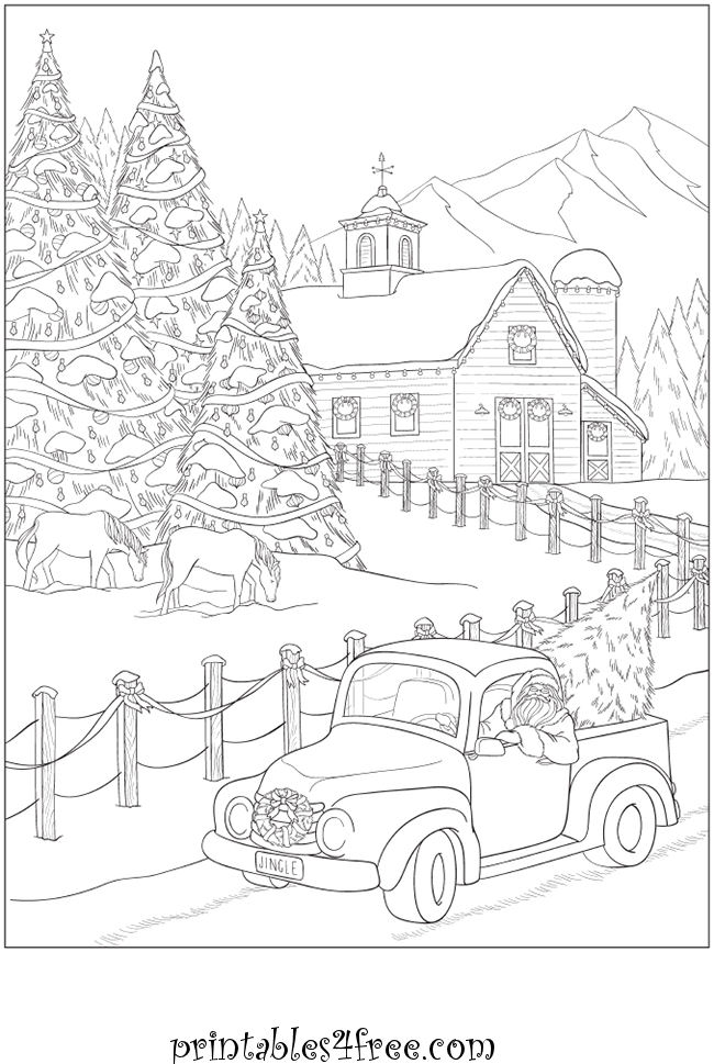 Adult christmas coloring pages with music sheets