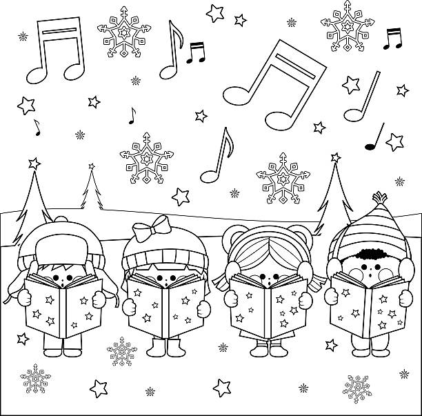 Christmas music pages stock illustrations royalty