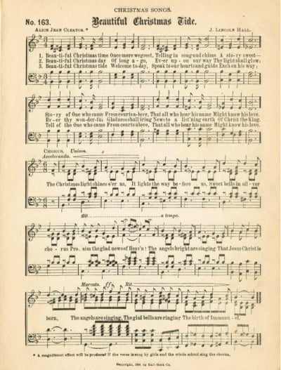 Vintage christmas sheet music to print