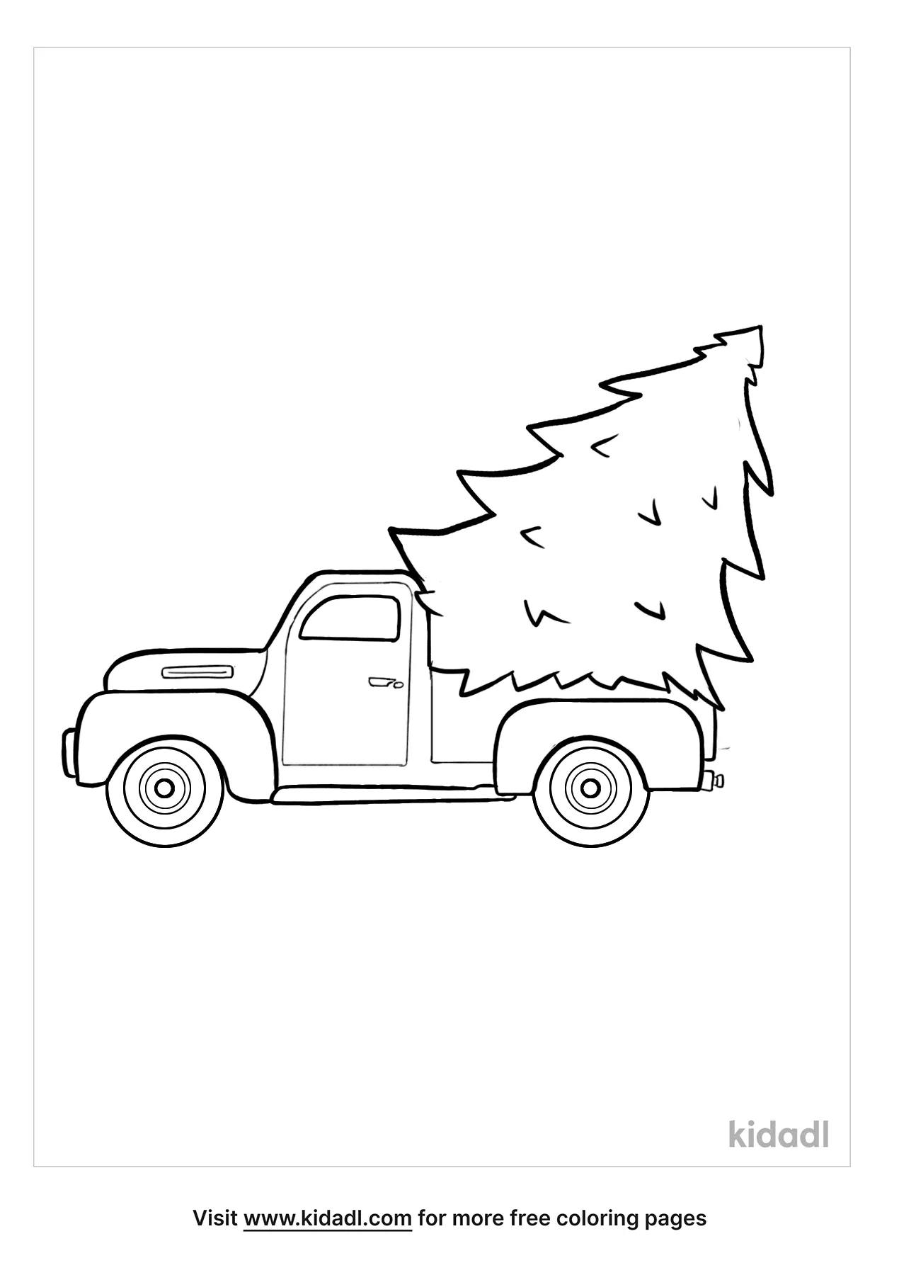 Free vintage christmas truck coloring page coloring page printables