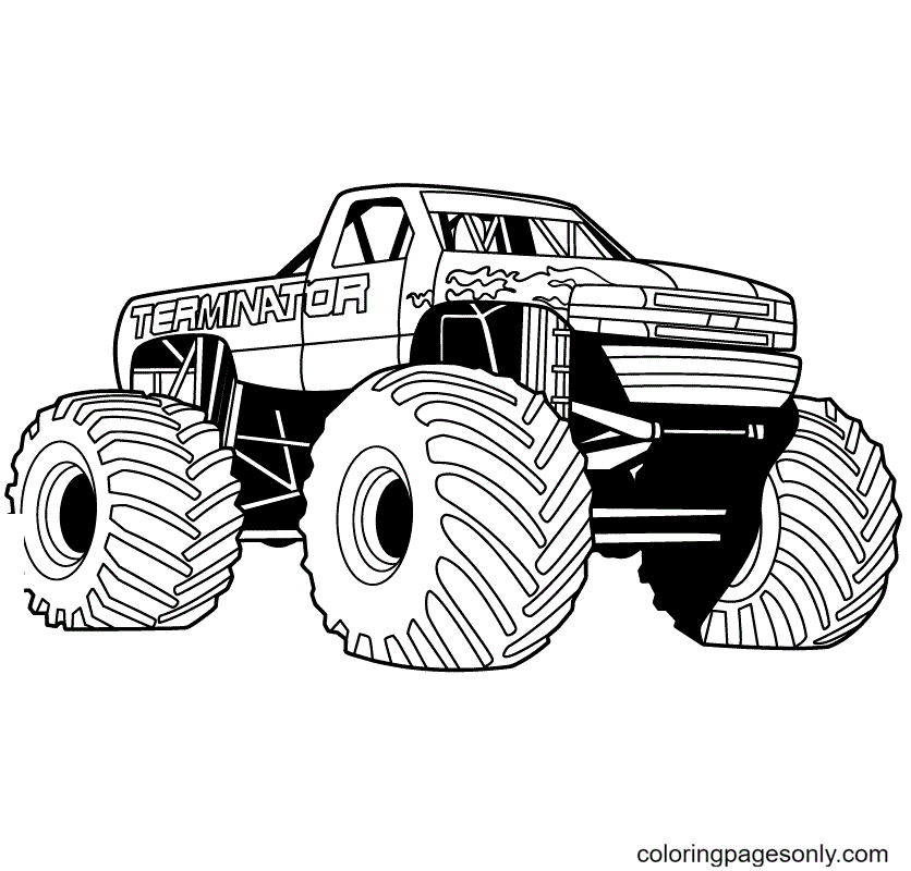 Monster truck coloring pages printable for free download