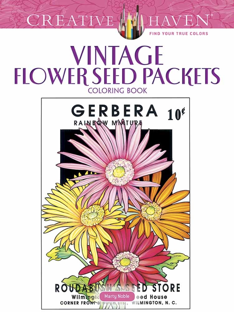 Creative haven vintage flower seed packets loring book