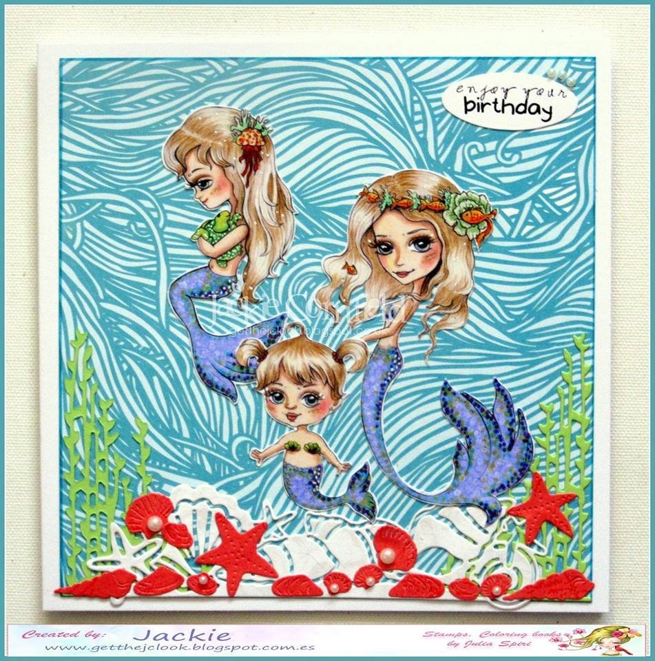 Mermaids coloring pages digital stamp sea fish family mother dau â the art of julia spiri