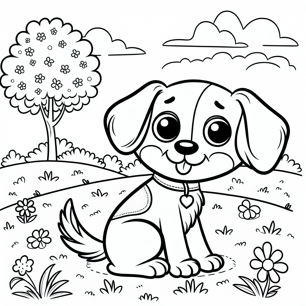 Dog coloring pages â custom paint by numbers