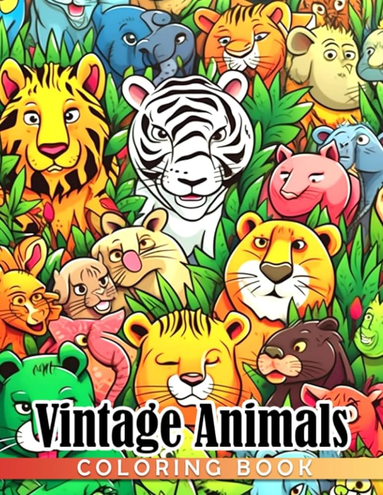 Vintage animals coloring book fun and easy coloring pages in vintage style for all ages to relax and unwind robertson richie books